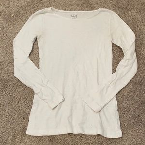 J Crew White Long Sleeve Top
